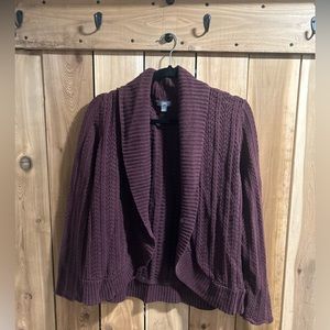 J Jill Long Sleeve Collar Cardigan Sweater